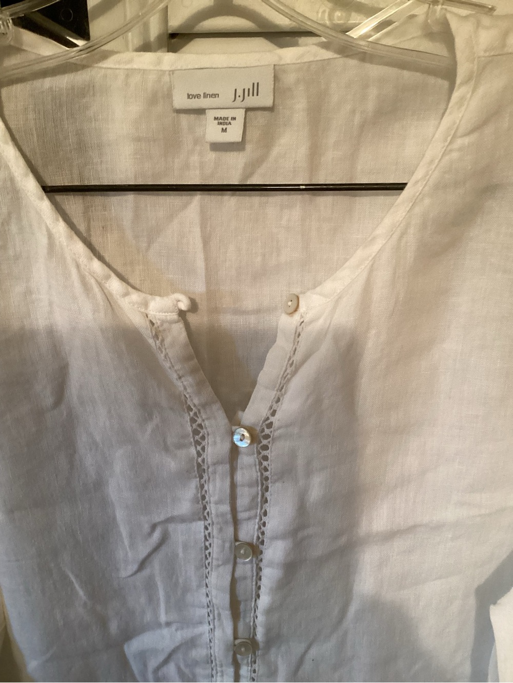 J. Jill women’s white tunic blouse size medium - Picture 3 of 4